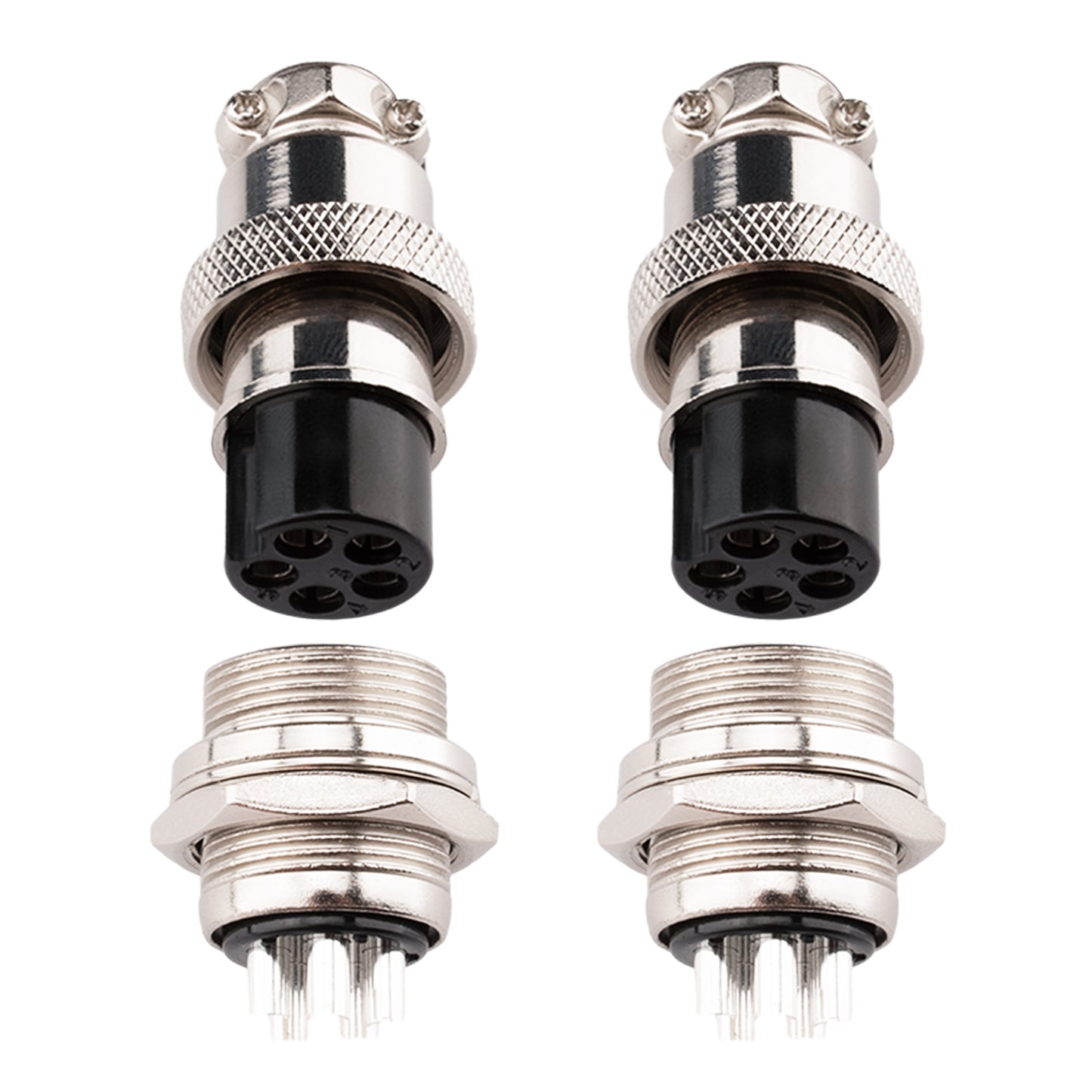 Aviation Connector GX20 5 pin Male Female Connector IP67 Waterproof Fittings with Plug Cover Pack of 2 Sets