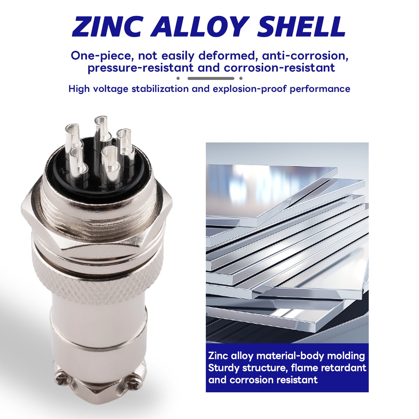Aviation Connector GX20 5 pin Male Female Connector IP67 Waterproof Fittings with Plug Cover Pack of 2 Sets