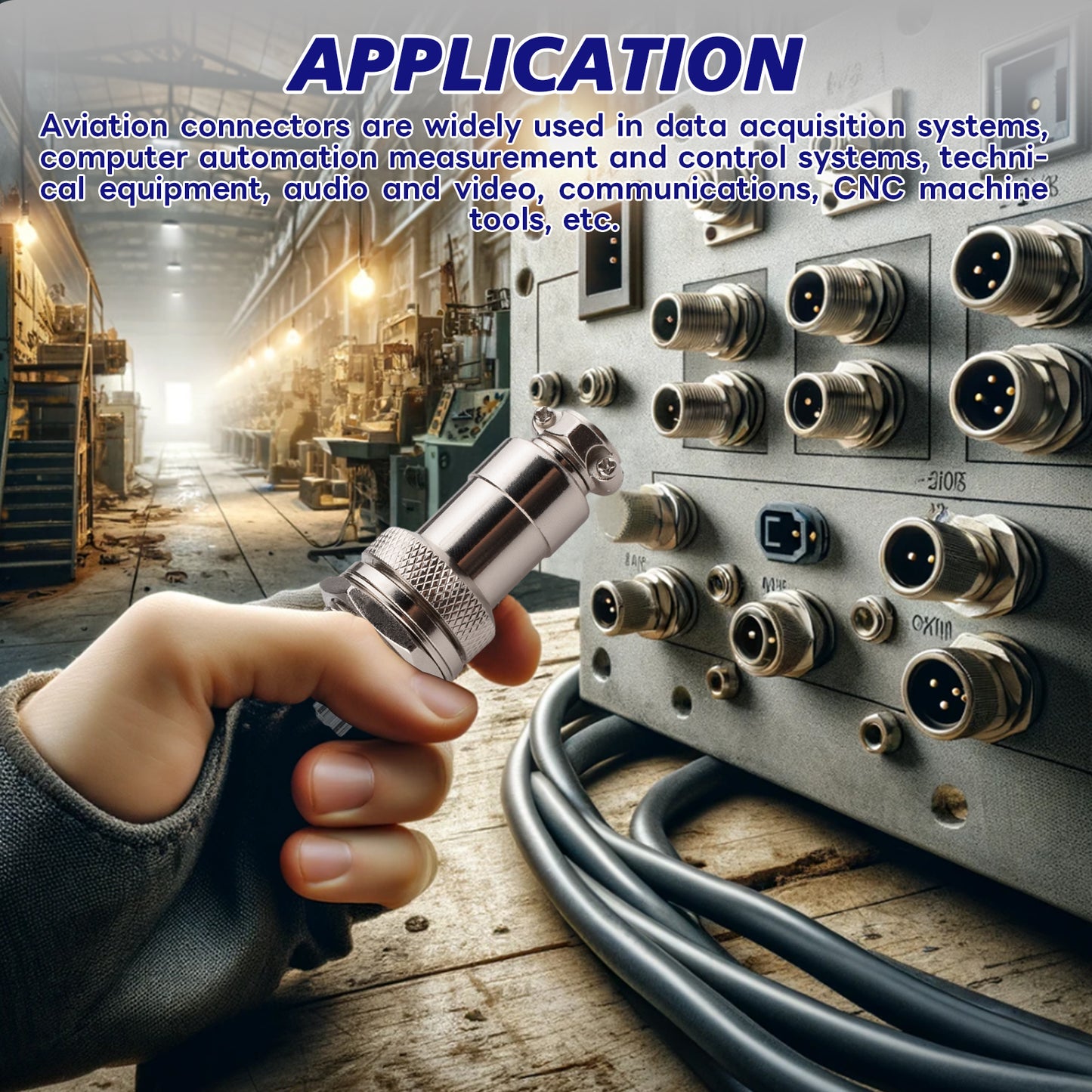 Aviation Connector GX20 5 pin Male Female Connector IP67 Waterproof Fittings with Plug Cover Pack of 2 Sets