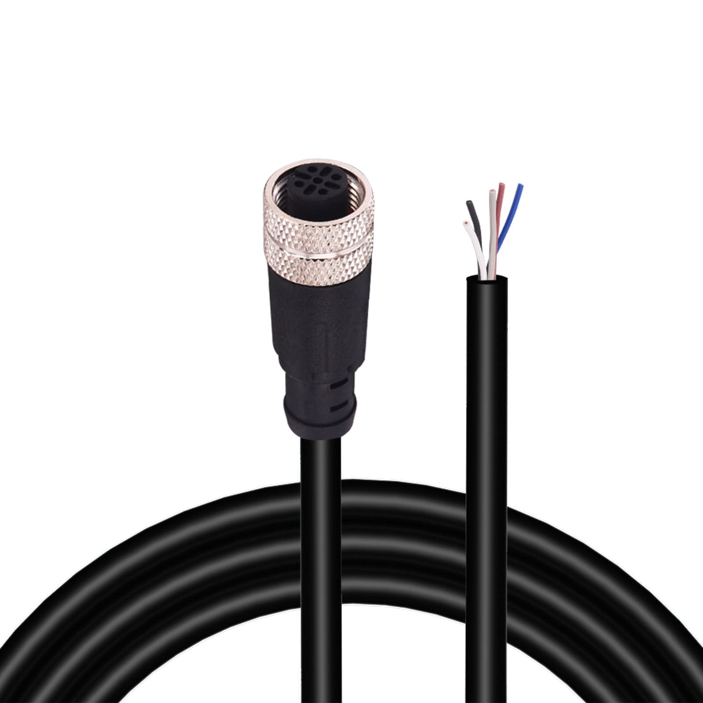 M12 Female 5 Pin Aviation Socket Electrical Cable-24 Inch/0.6m ,Straight,Female