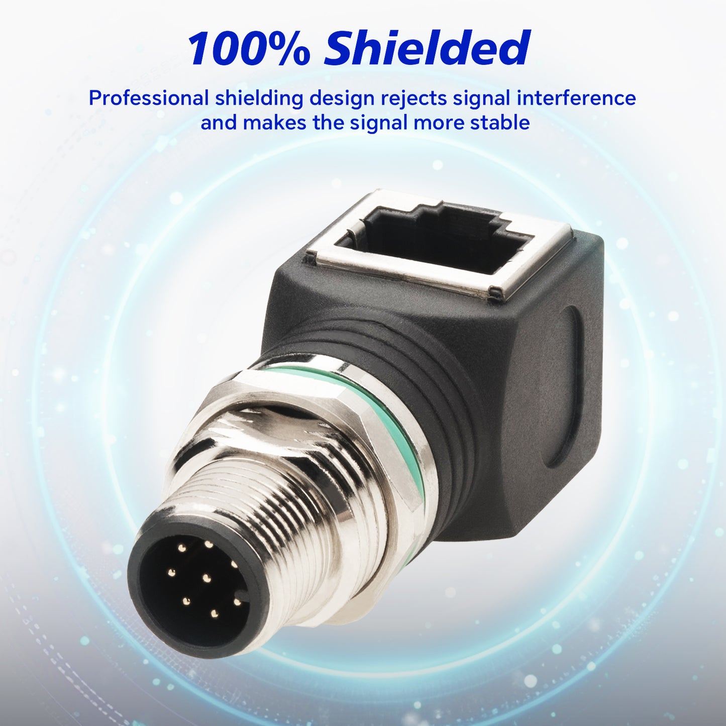 LonlontyRJ45 to M12 8-Pin Connector Male, IP68 Waterproof, Shielded, 100% Connectivity