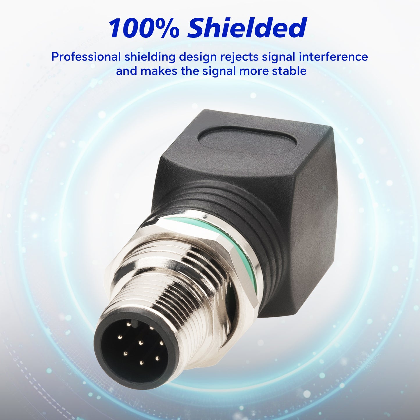 Lonlonty RJ45 to M12 8-Pin Connector Male, IP68 Waterproof, Shielded, 100% Connectivity