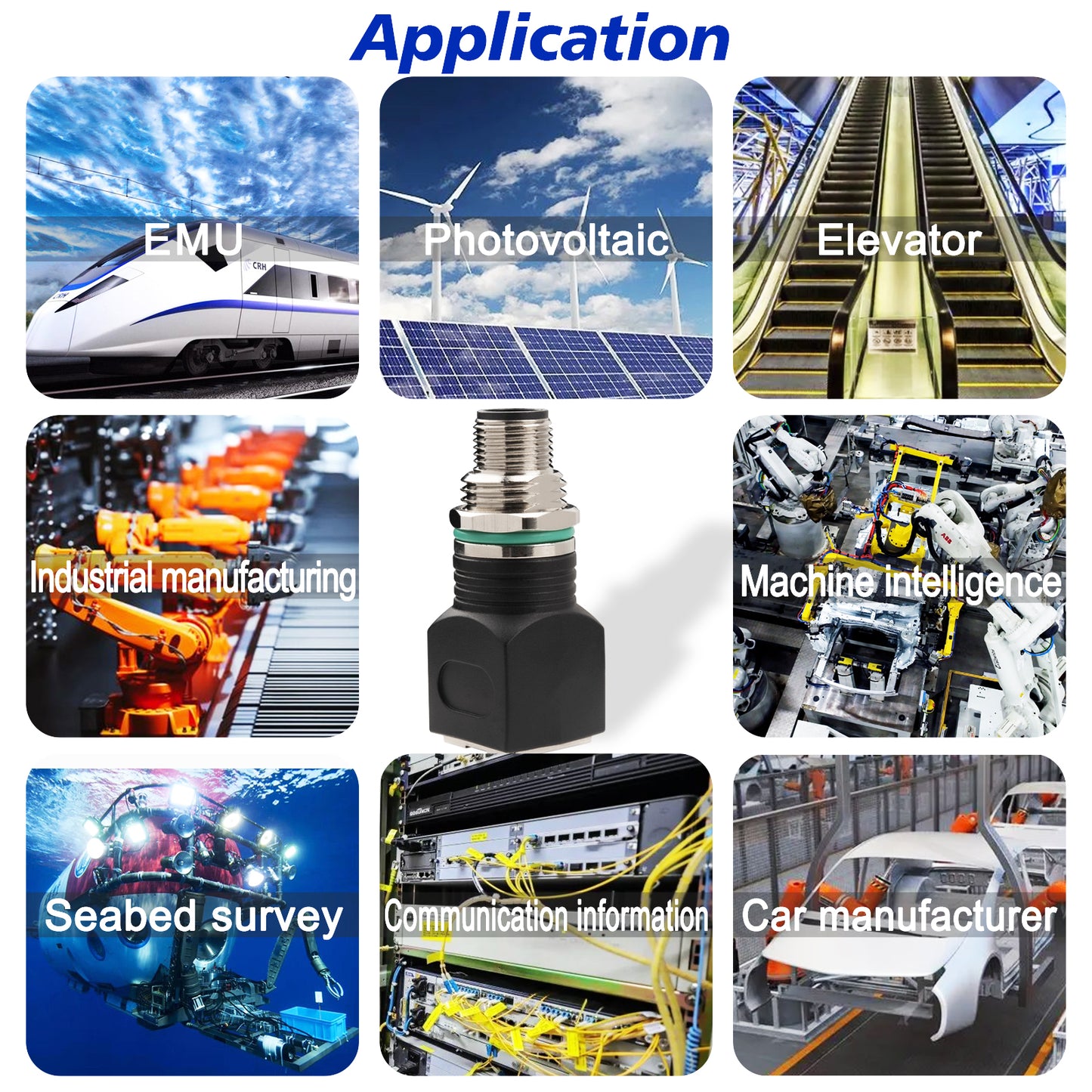 Lonlonty RJ45 to M12 8-Pin Connector Male, IP68 Waterproof, Shielded, 100% Connectivity