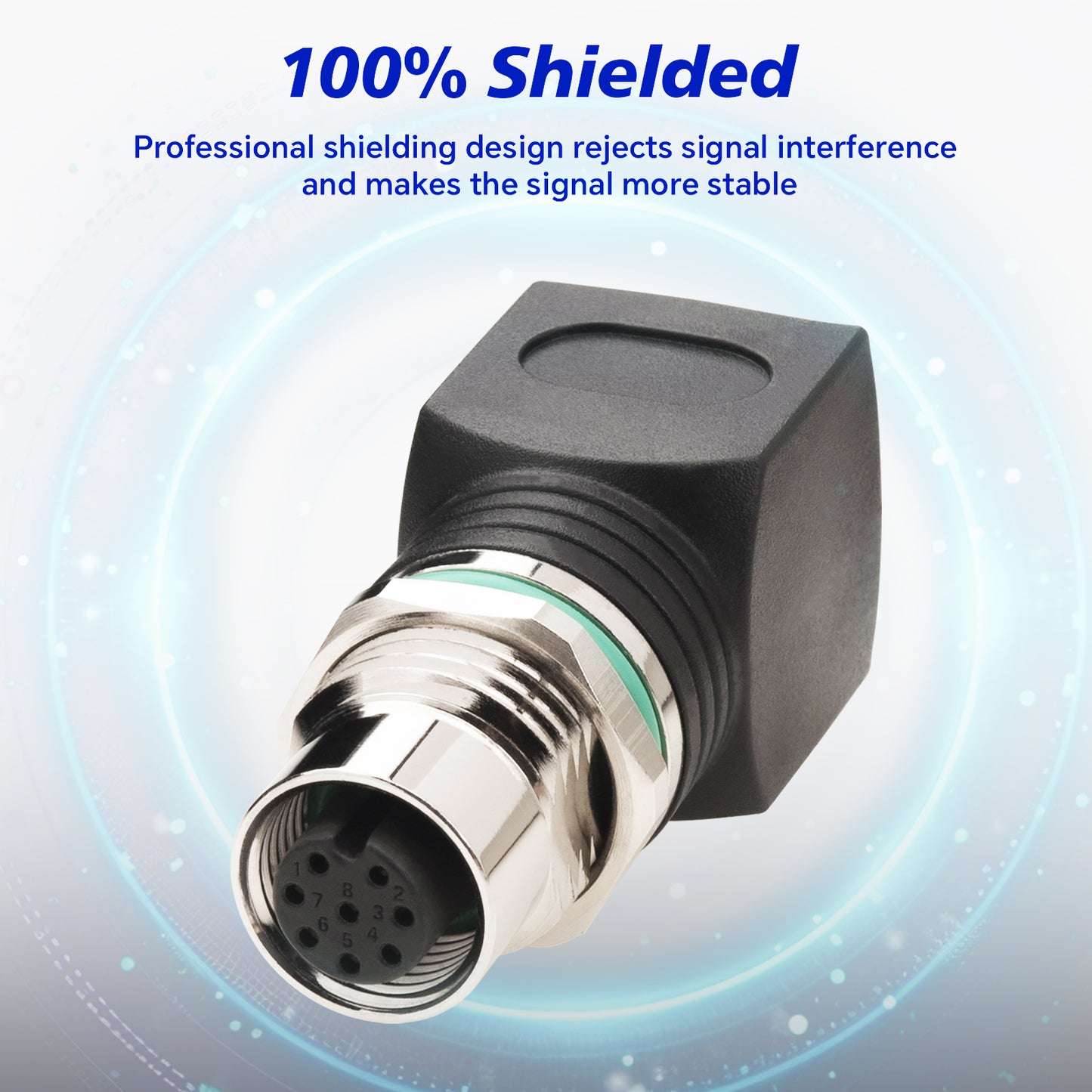 Lonlonty RJ45 to M12 A Coded 8 Pin Adapter Cat5, M12 Female to RJ45 Female Connector A-Code IP68 Shielded Industrial Ethernet Adapter for Basler Cognex Industrial Camera Sensor