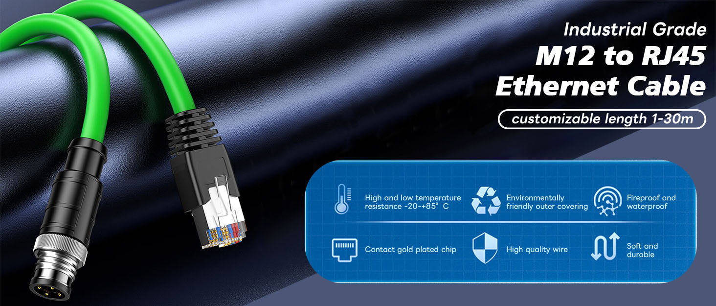 M12 RJ45 Ethernet Cable for Industrial Use: Insights into Performance ...