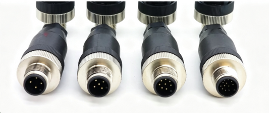 M12  Connector  4/5/8/12 Pin Male+Female 12 Sets Each