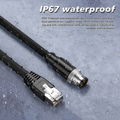 M12 A Coded 8 Pin to RJ45 Cable Cat5e Industrial Ethernet Shielded Cable M12 to RJ45 Sensor Actuator Cable for Cognex and Automation Application SFTP 26AWG 2M