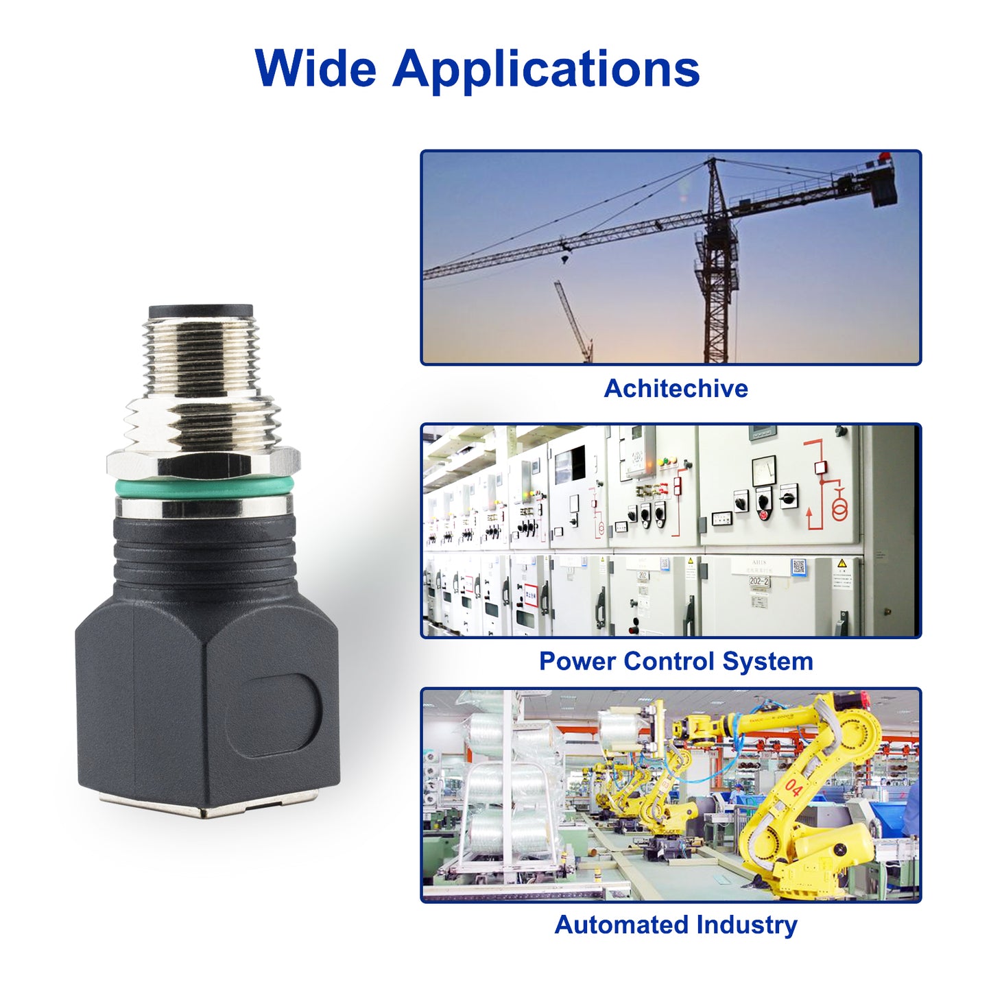 RJ45 to M12 4-Pin Adapter, M12 RJ45 Male Female Industrial Ethernet Connector IP68 Waterproof, Shielded, 10Gb/s Transmission Rate, Compatible with Cat6/Cat5 Networks