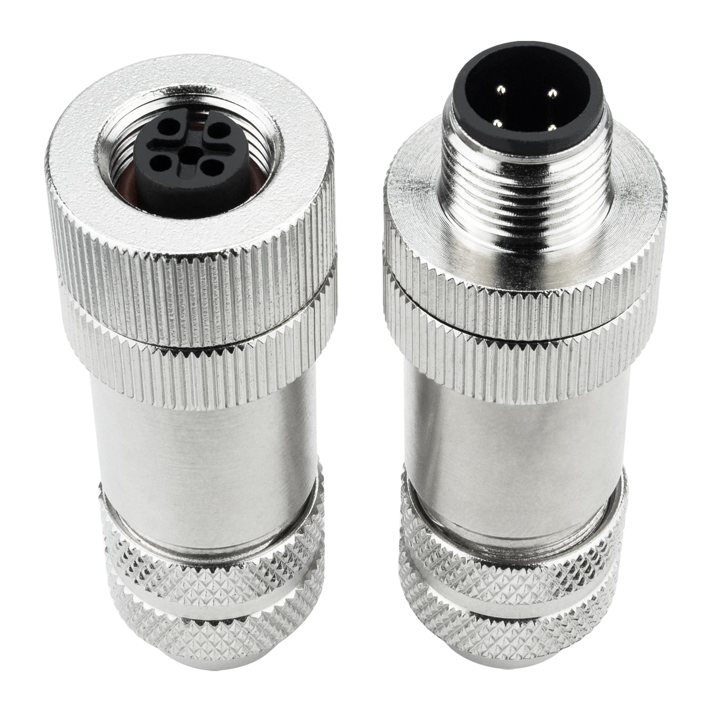 M12 4 Pin Male & Female Socket Panel Aviation Wire Connector,12mm Industrial Circular Connector,Waterproof IP67 A Code with Shield