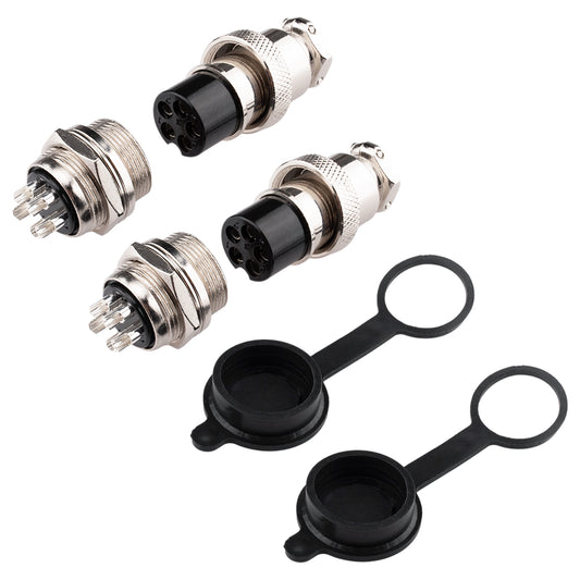 Aviation Connector GX20 5 pin Male Female Connector IP67 Waterproof Fittings with Plug Cover Pack of 2 Sets