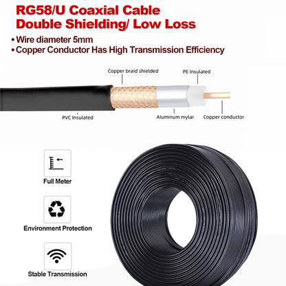 3.5 Inch NMO Dual Band VHF UHF Antenna PL259 with Magnetic Base RG58/U Coaxial Cable 136-174MHz 400-480MHz PL259 Male Connector for Ham Radio Amateur Radio Mobile Transceiver