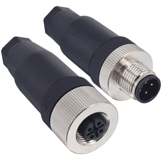 M12 4 Pin Male & Female Socket Panel Aviation Wire Connector,12mm Industrial Circular Connector,Outdoor Waterproof IP67