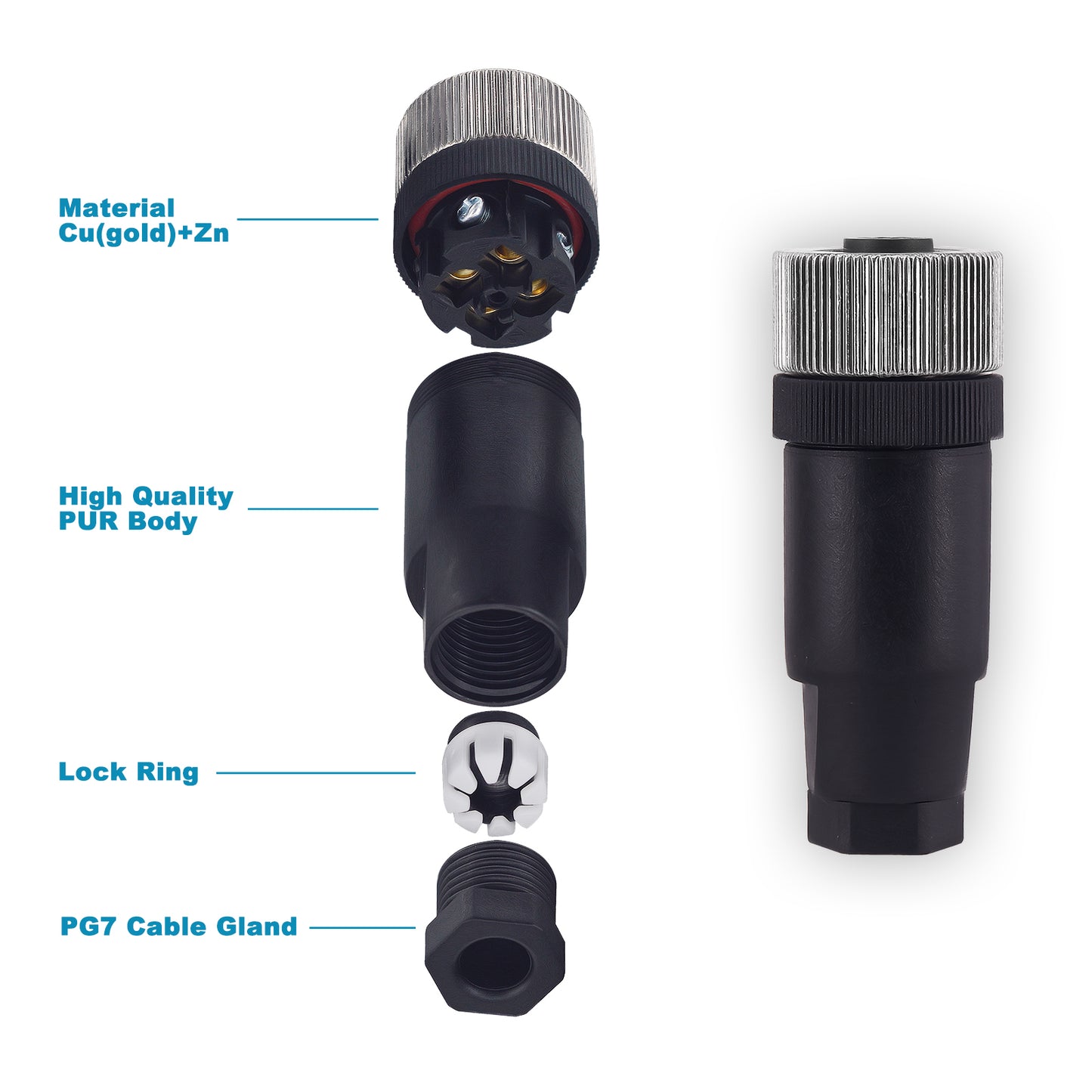 M12 4 Pin Male & Female Socket Panel Aviation Wire Connector,12mm Industrial Circular Connector,Outdoor Waterproof IP67