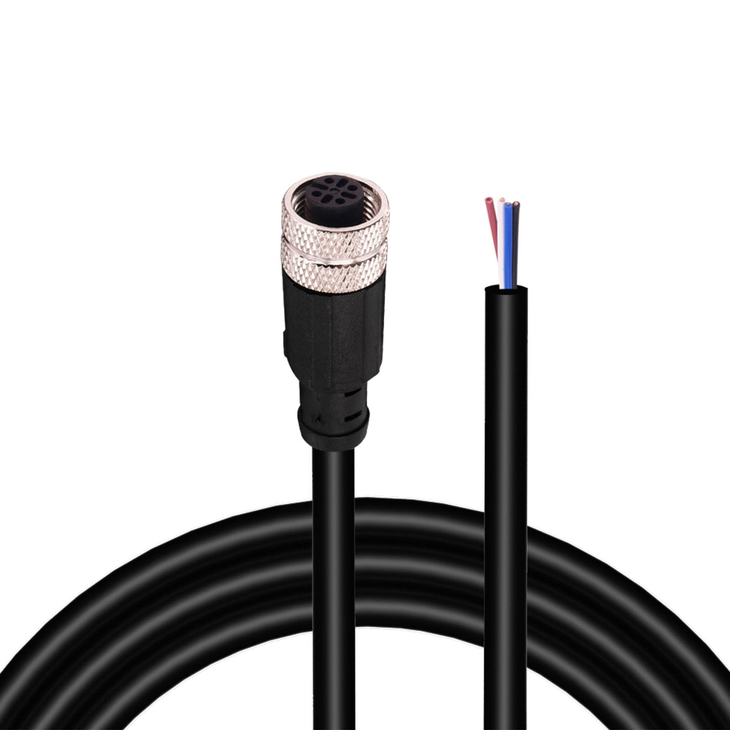 M12 Aviation Sensor Cable - PVC Aviation Connector Electrical Cable 6.5Ft/2M (4-Pin,Straight,Female)