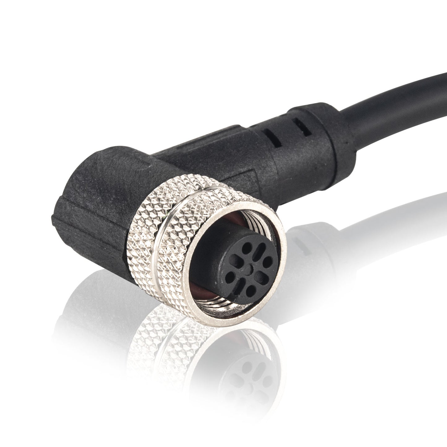 M12 Connector Aviation Sensor Cable - Female 4 Pin Right Angle 6.5Ft/2M Aviation Socket Waterproof Electrical Cable for Industrial Automation Control,Fieldbus module,Device network