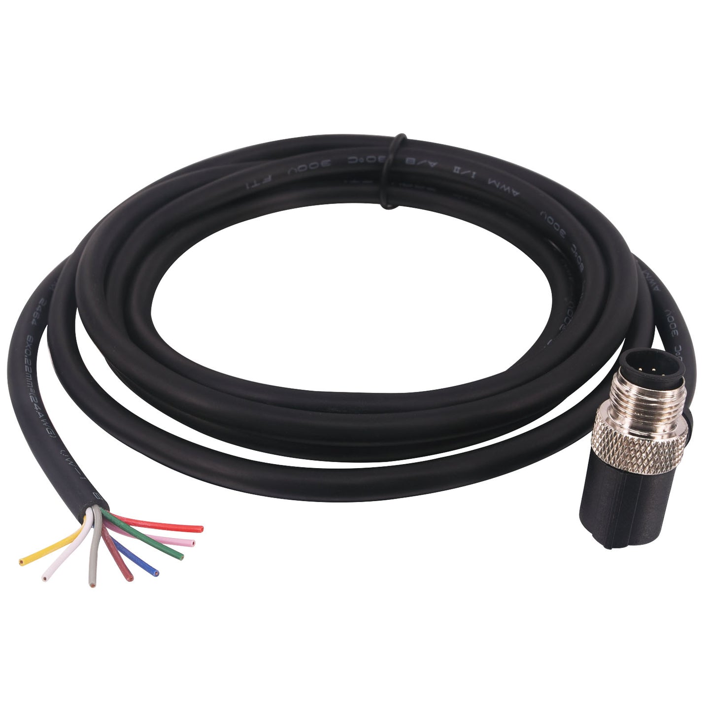 M12 Aviation Sensor Cable - PVC Aviation Connector Electrical Cable 6.5Ft/2M (8-Pin,Right Angle,Male)