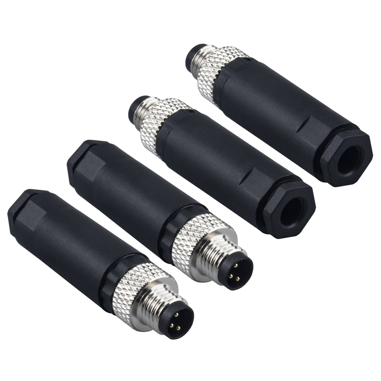 Industrial Sensor Connector Plug,Lonlonty Field Assembly M8 Connector 3-Pin A Coding UTP IP67 Waterproof Aviation Connector Adapter-Male,3 Pin,4Pack