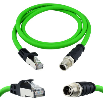 M12 to RJ45 Ethernet cables