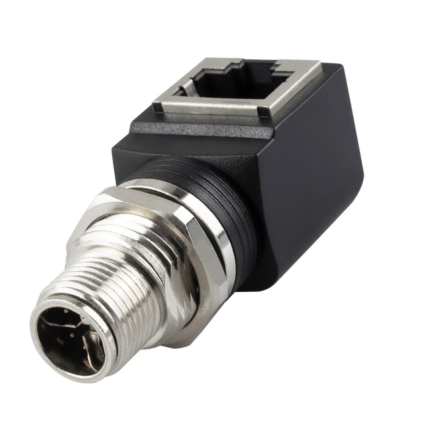 M12 X-Coded 8 Pin to RJ45 Adapter Cat6 Industrial Ethernet Shielded Connector IP68 Waterproof for Cognex and Automation Application