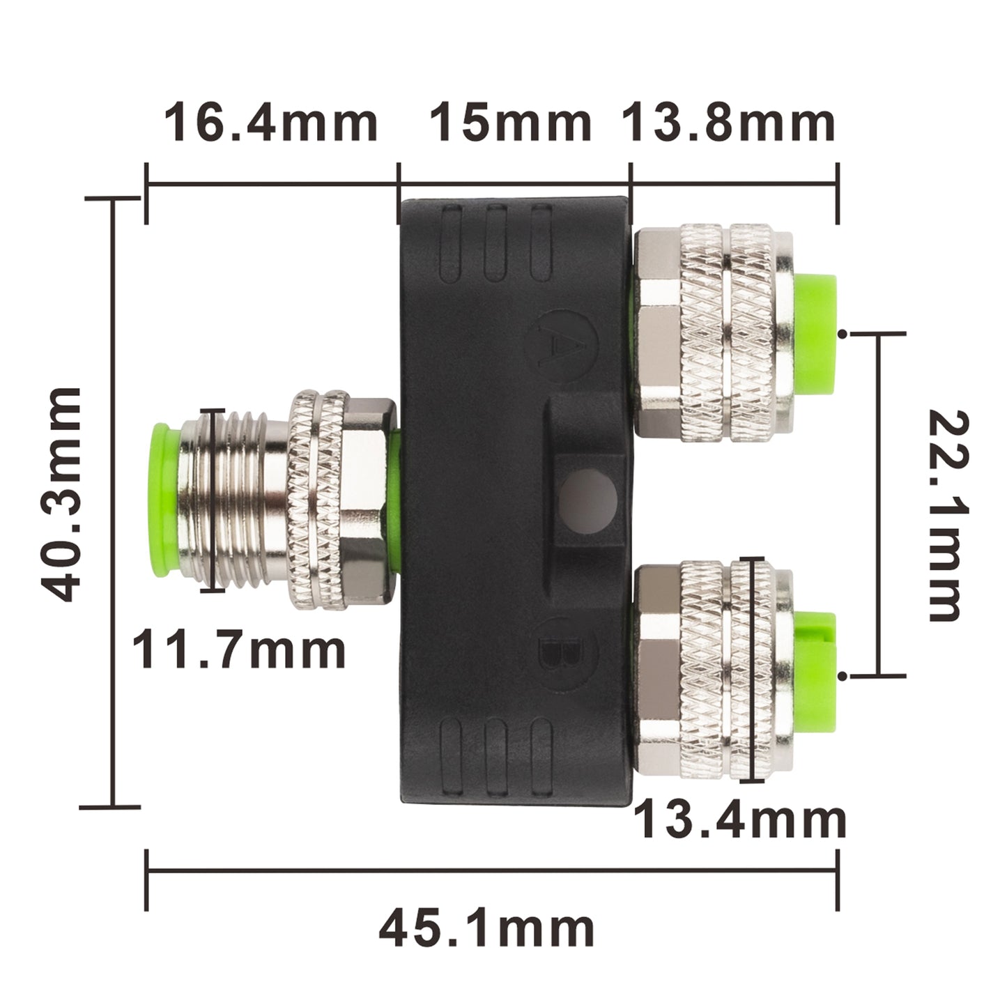 M12 Y Connector 4 Pin Male to Female A Code Unshiled Adapter Waterproof Female to Male 4 Pin M12 Waterproof Connector