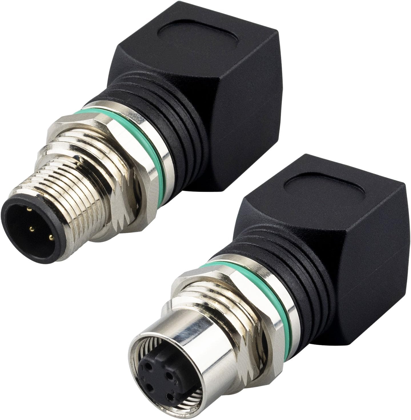 RJ45 to M12 4-Pin Adapter, M12 RJ45 Male Female Industrial Ethernet Connector IP68 Waterproof, Shielded, 10Gb/s Transmission Rate, Compatible with Cat6/Cat5 Networks