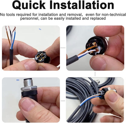 M12 Female 5 Pin Right Angle 6.6ft/2m Aviation Link Cable for Industrial Automation Control,Fieldbus module,Device network