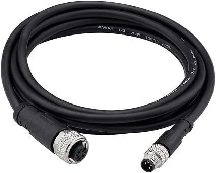 M12 4-Pin Male to M8 Female Sensor Cable — 6.6 ft